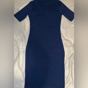 Cotton Candy Navy Midi Bodycon Dress